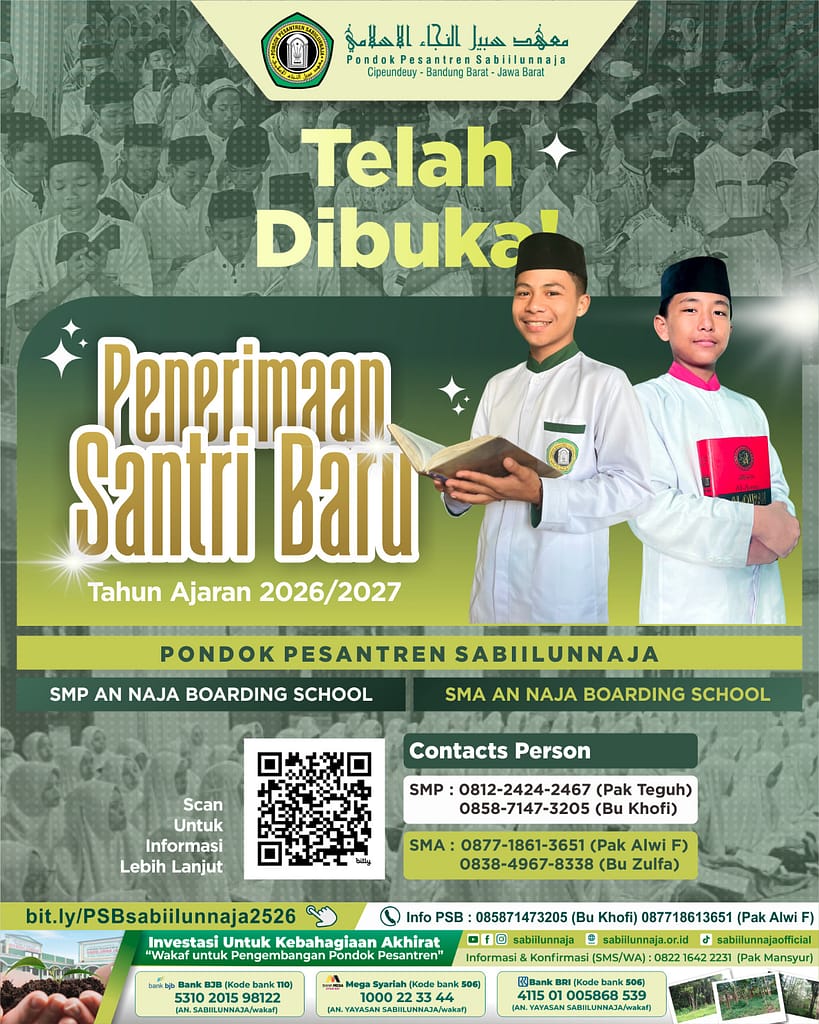 Telah Dibuka: Pendaftaran Santri Baru Pondok Pesantren Sabiilunnaja